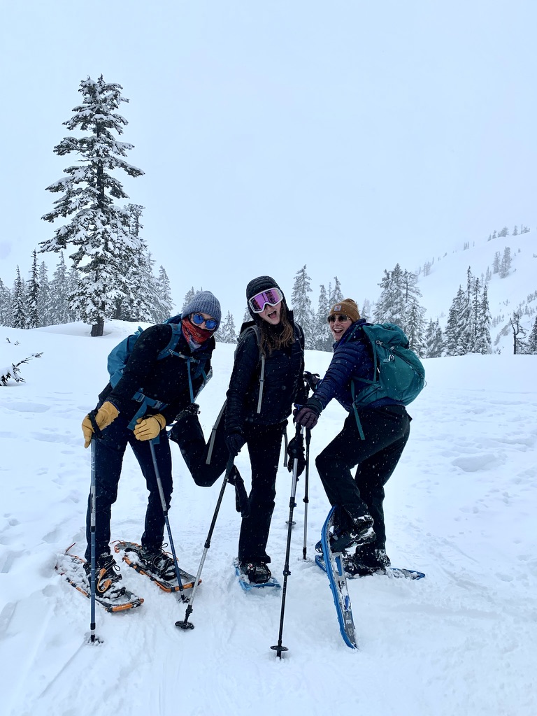 Snowshoeing girls on Mt.Baker