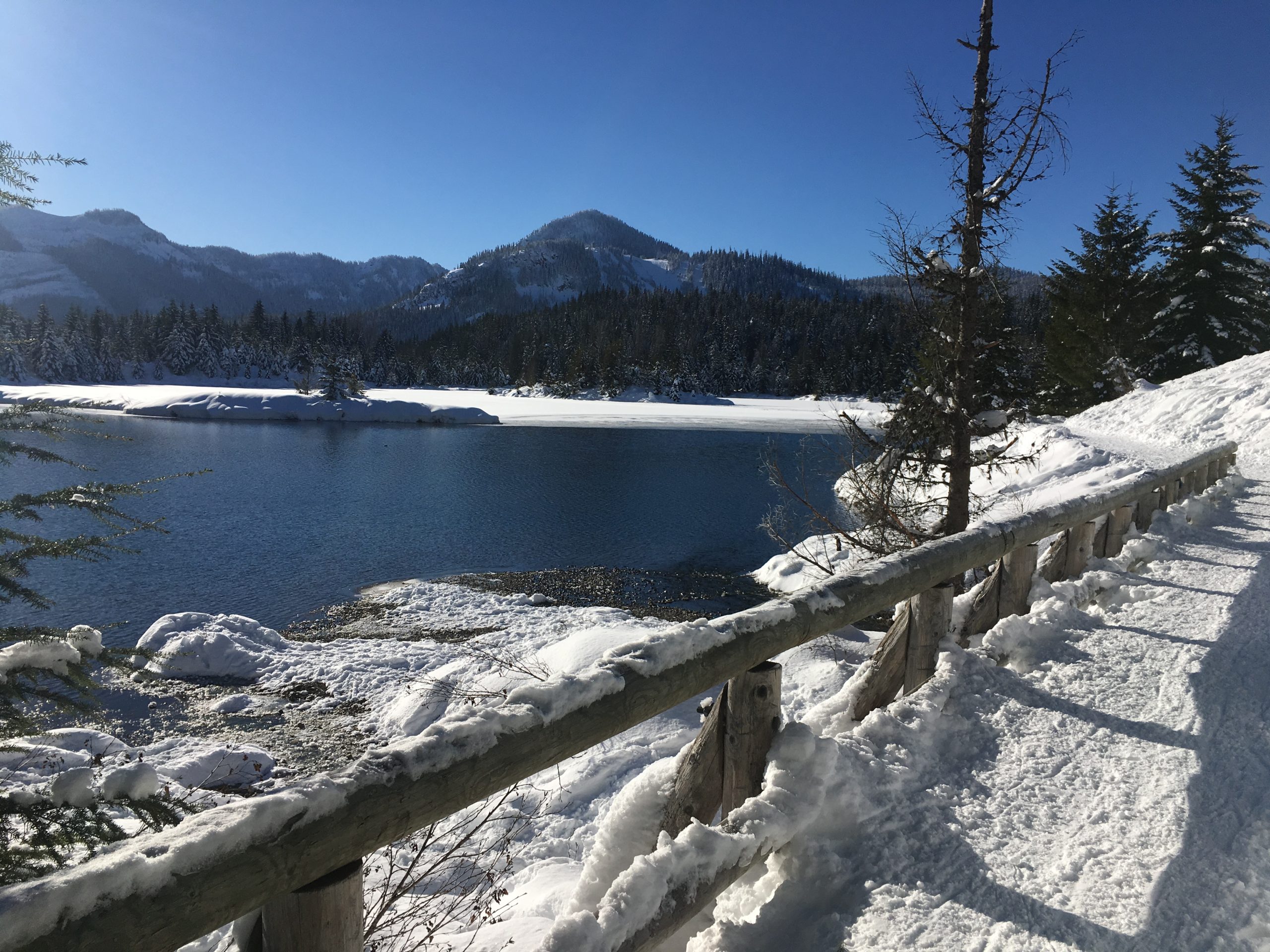 Frozen lake in Washington