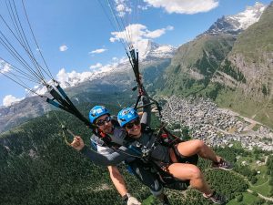Paragliding in Zermatt, one of the best Swiss Alps cities in Switzerland.