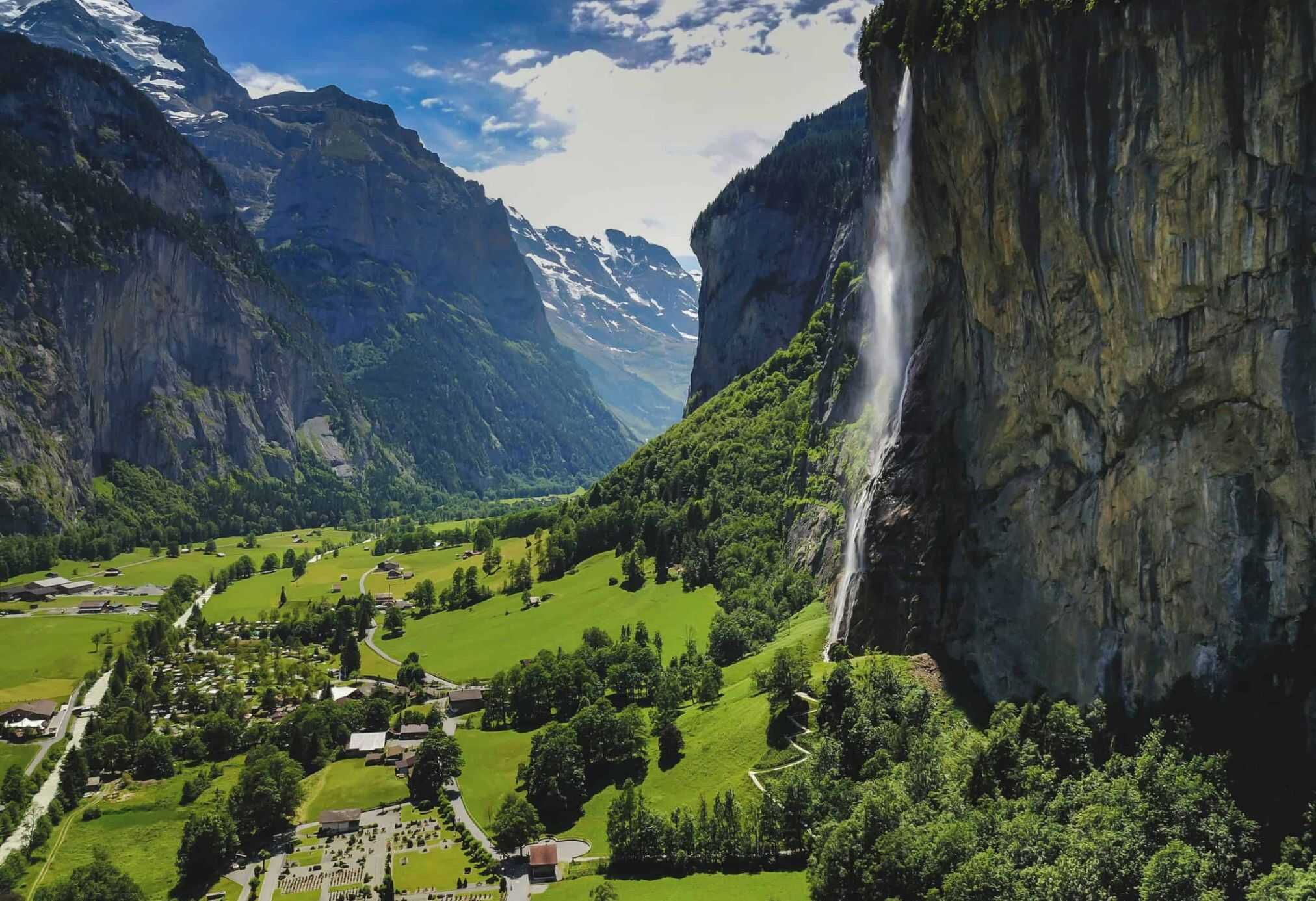 Staubacch waterfall, one of Lauterbrunnen Waterfalls