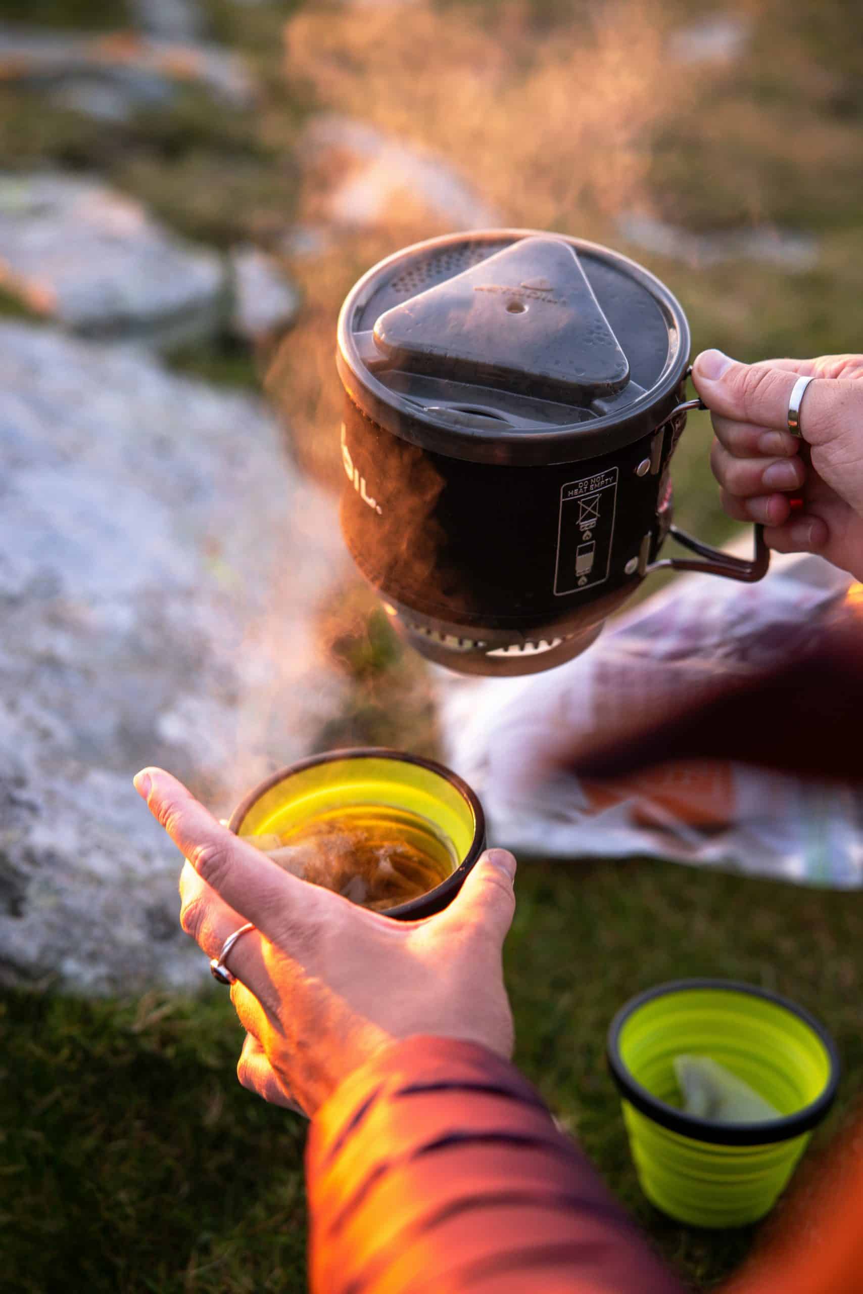 There is nothing like a warm cup of coffee after a great night of backpacking.