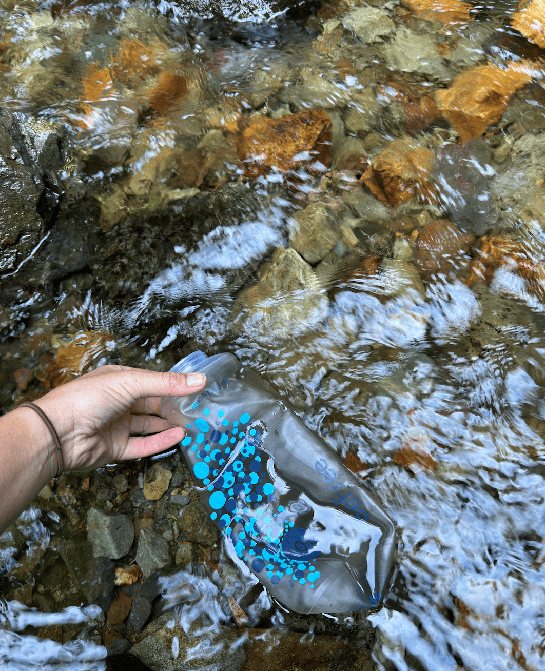 A water filter is a must while camping, you never know where you may get water from. Some campsites don't include water so it's always important to bring an extra jug.